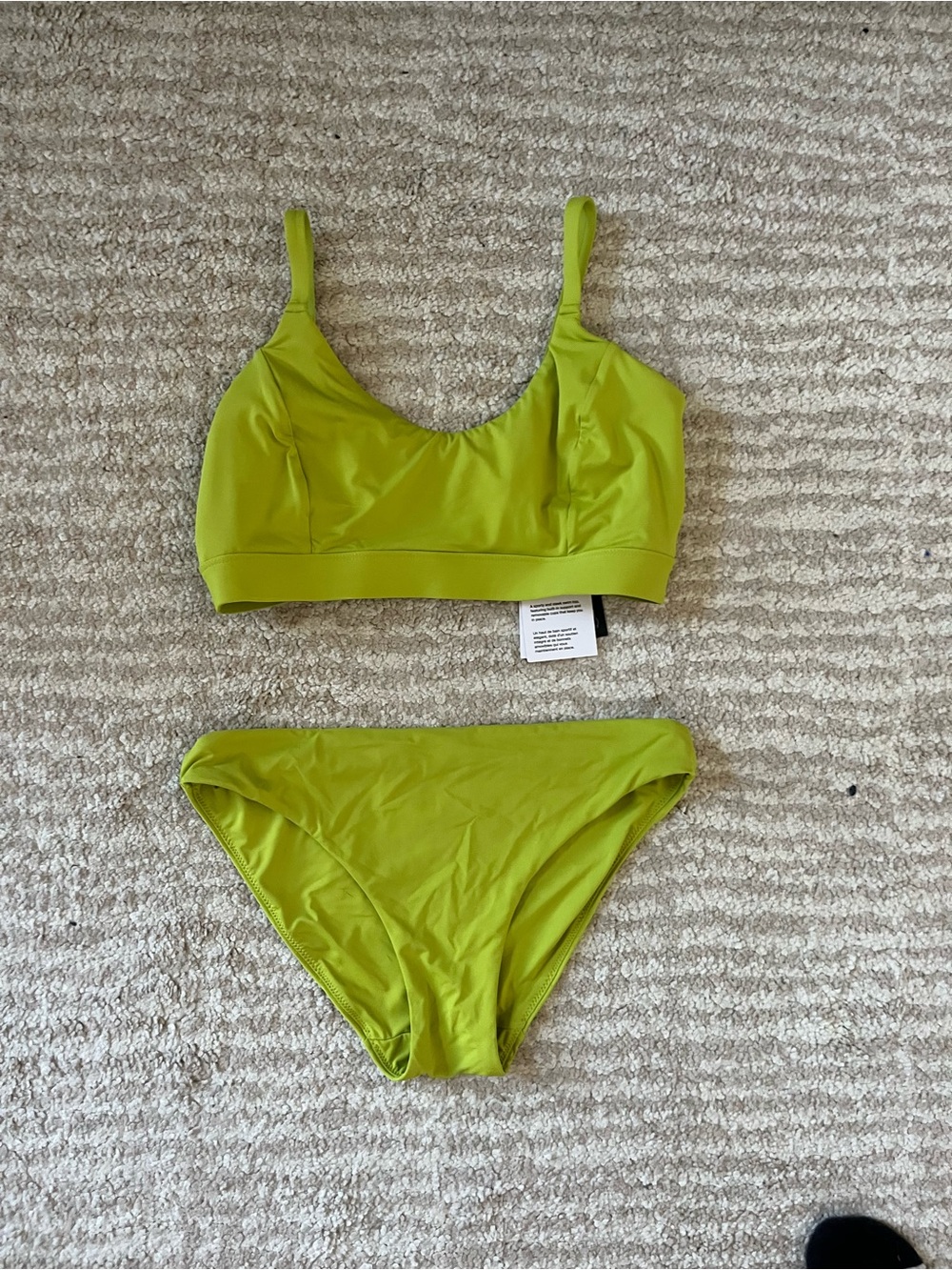 knix Lime Green Two-Piece Bikini Set bottoms size S, top M+
